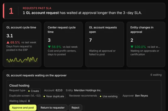Finance Master Data Governance running on sample data