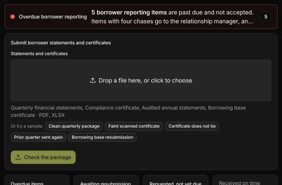 Loan Servicing Control Tower running on sample data