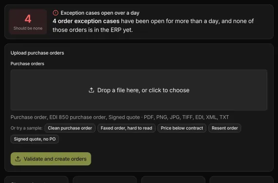 Order Release Monitor running on sample data