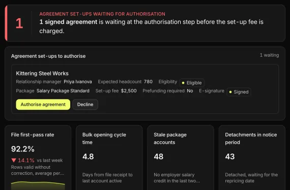 Payroll Banking Desk running on sample data