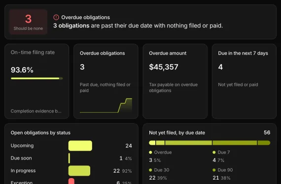 Tax Operations Desk running on sample data