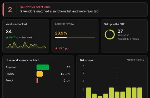 Vendor Onboarding running on sample data
