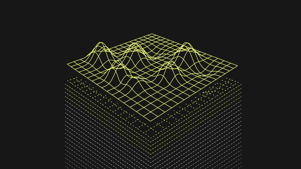 Abstract neon yellow wireframe mesh layers on dark background representing AI data stacks and IT workflow automation