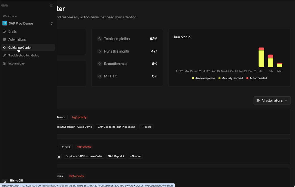 Resolution Agent handling exceptions