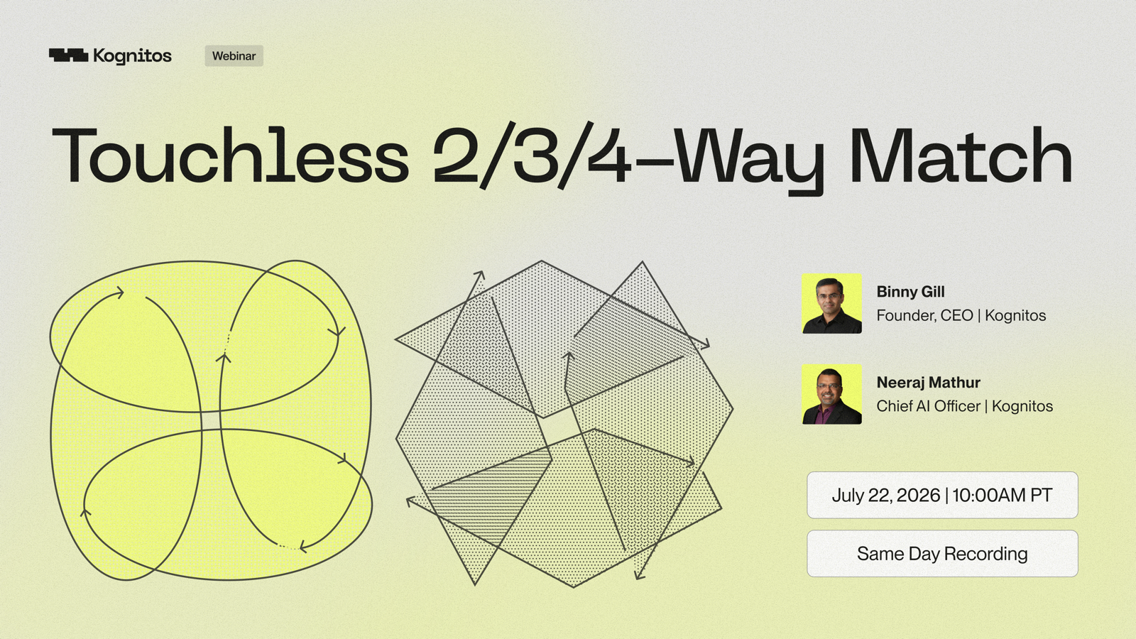 Kognitos live webinar: touchless 2, 3 and 4-way match agentic AI demo, July 22