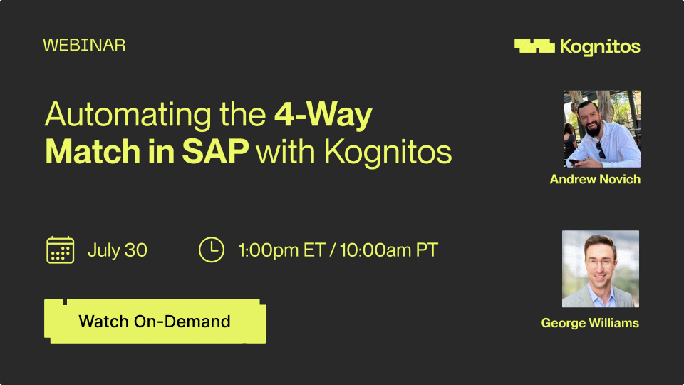 Webinars – Automating the 4-Way Match in SAP with Kognitos